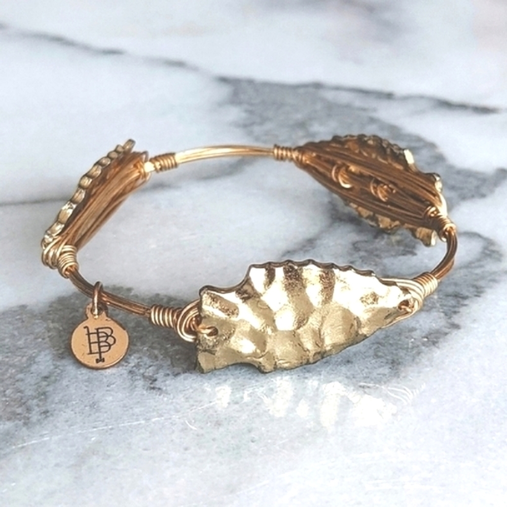 Bourbon & Bowties Gold Arrowhead Wrapped Bangle Bracelet